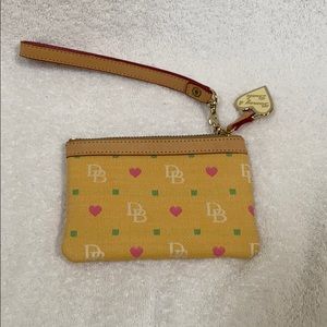 Dooney & Bourke Yellow/Cream zippered wristlet